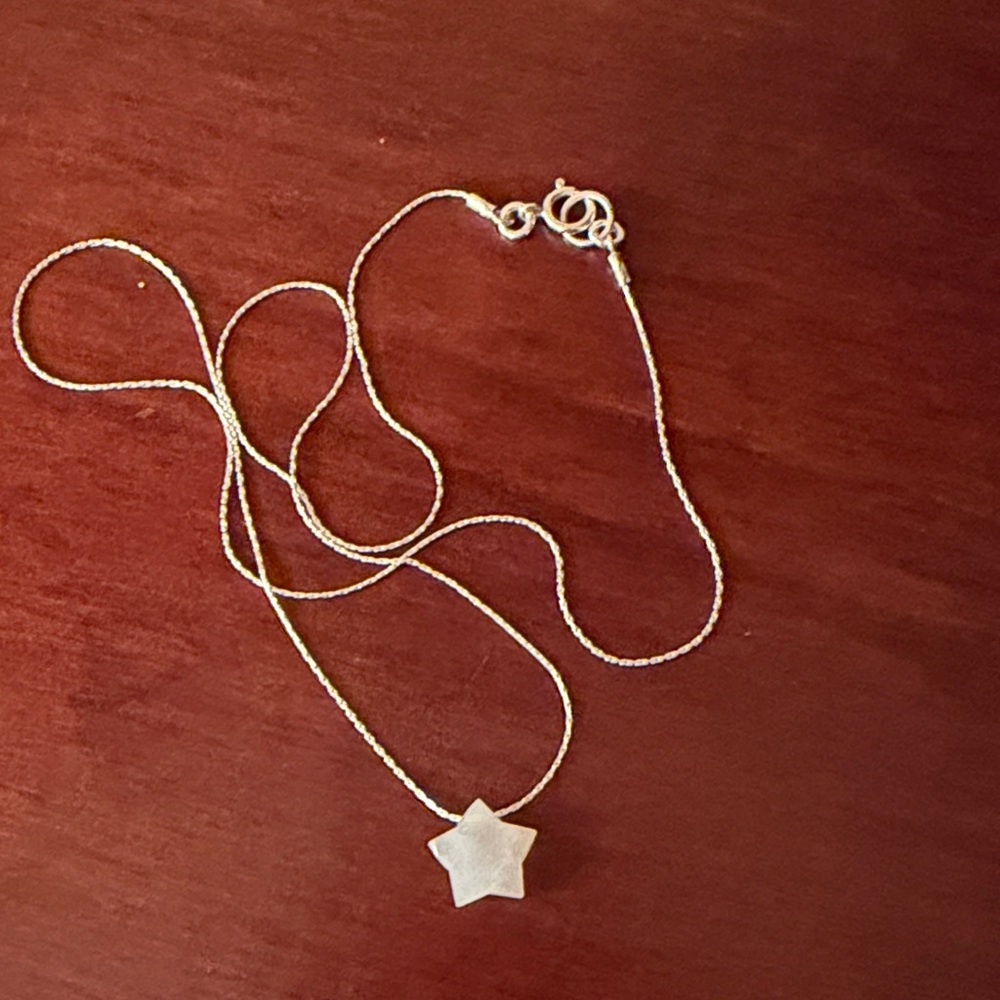 Sterling Silver Star Moonstone Pendant Necklace